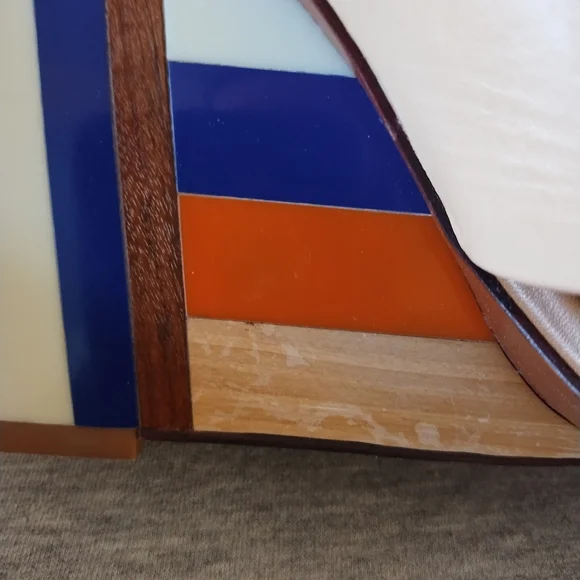 Tory Burch Color Cube 100mm Mule Sandals - Veg Nappa in Sun Beige - Size 8 - Picture 7 of 15